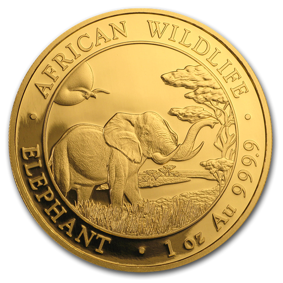 2019 Somalia 1 oz Gold African Elephant BU 2019 Somalia 1 oz Gold African Elephant BU