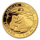 2019 Somalia 1 oz Gold African Wildlife Leopard BU