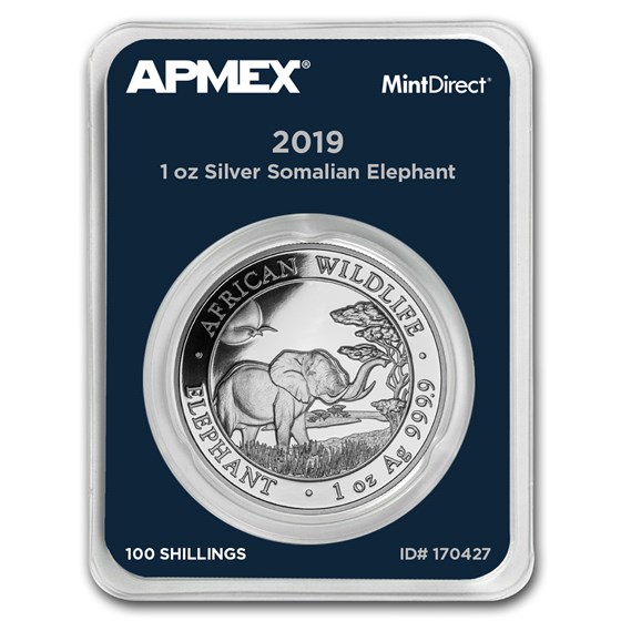 2019 Somalia 1 oz Silver Elephant (MintDirect® Single) 2019 Somalia 1 oz Silver Elephant (MintDirect® Single)