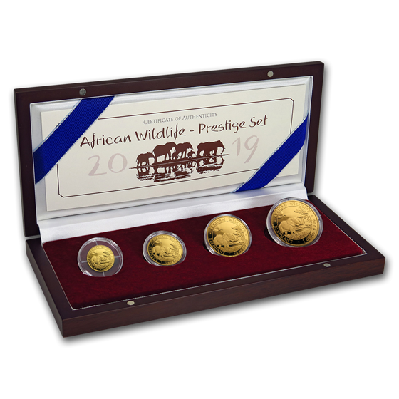 2019 Somalia 4-Coin Gold African Elephant Prestige Proof Set 2019 Somalia 4-Coin Gold African Elephant Prestige Proof Set