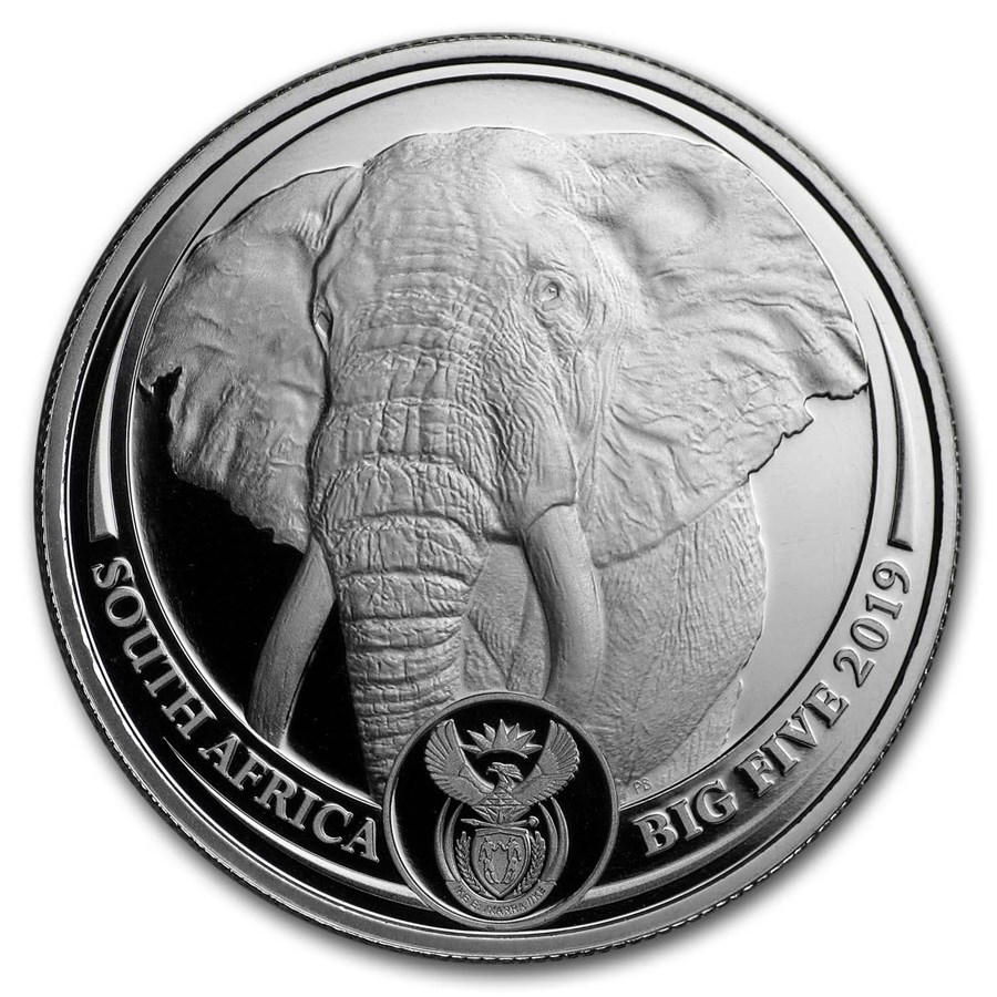 2019 South Africa 1 oz Platinum Big Five Elephant Proof