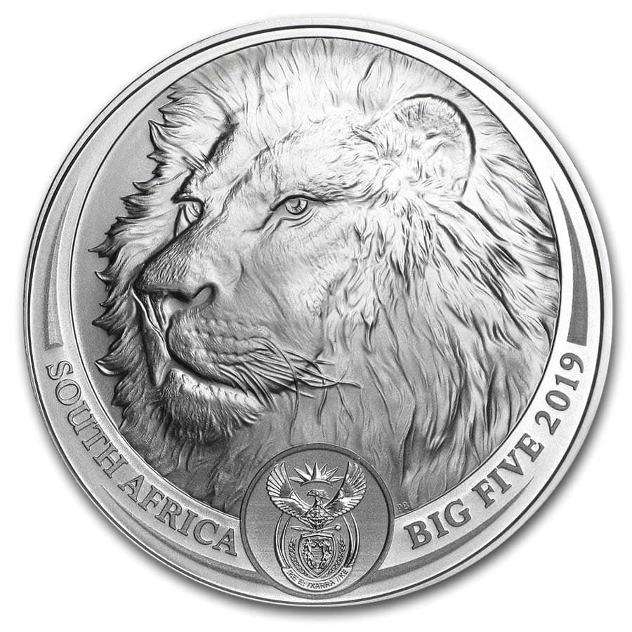 2019 South Africa 1 oz Silver Big Five Lion BU