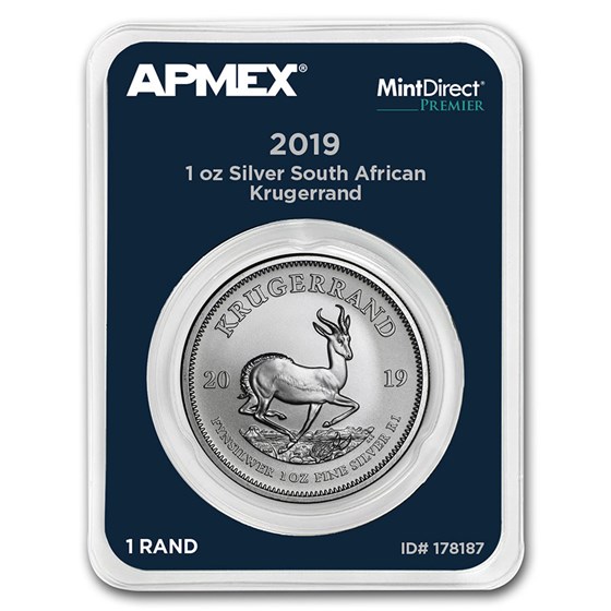 2019 South Africa 1 oz Silver Krugerrand (MD® Premier Single) 2019 South Africa 1 oz Silver Krugerrand (MD® Premier Single)