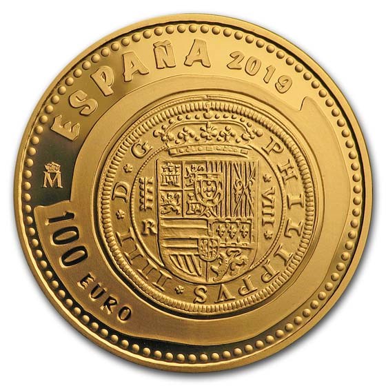 2019 Spain Proof Gold €100 Jewels of Numismatics 8 Escudos 2019 Spain Proof Gold €100 Jewels of Numismatics 8 Escudos