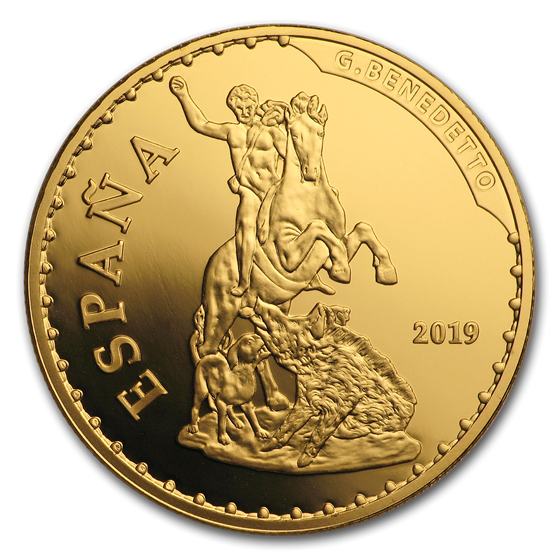 2019 Spain Proof Gold €100 Prado Bicentenary: Meleagrus' Hunt 2019 Spain Proof Gold €100 Prado Bicentenary: Meleagrus' Hunt