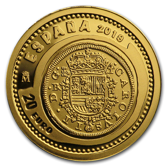 2019 Spain Proof Gold €20 Jewels of Numismatics 4 Escudos 2019 Spain Proof Gold €20 Jewels of Numismatics 4 Escudos