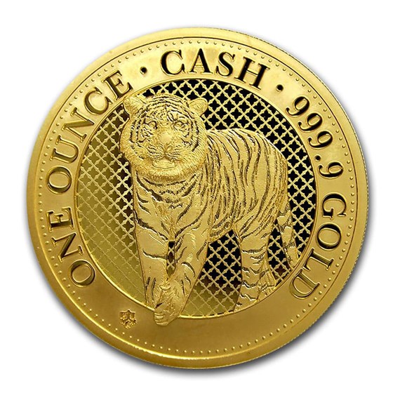 2019 St. Helena 1 oz Gold India Wildlife: Tiger (COA #4) 2019 St. Helena 1 oz Gold India Wildlife: Tiger (COA #4)