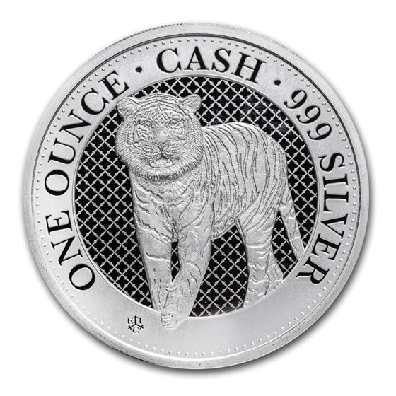 2019 St. Helena 1 oz Silver £1 Cash India Wildlife: The Tiger 2019 St. Helena 1 oz Silver £1 Cash India Wildlife: The Tiger