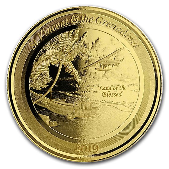 2019 St. Vincent & The Grenadines 1 oz Gold Seaplane BU 2019 St. Vincent & The Grenadines 1 oz Gold Seaplane BU
