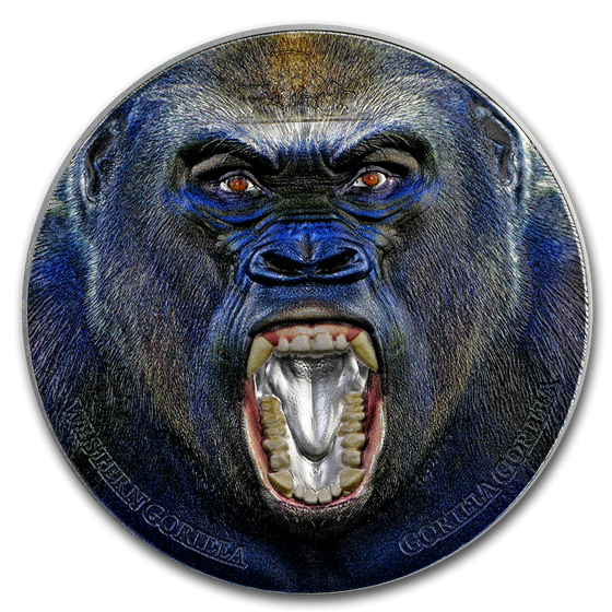 2019 Tanzania 2 oz Silver Rare Wildlife Proof (Western Gorilla) 2019 Tanzania 2 oz Silver Rare Wildlife Proof (Western Gorilla)