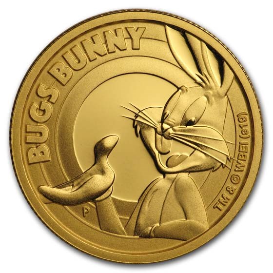 2019 Tuvalu 1/4 oz Gold Looney Tunes Bugs Bunny Proof