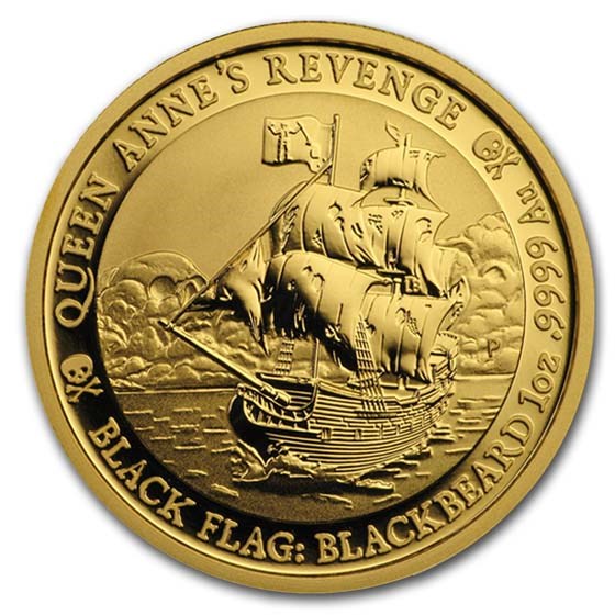 2019 Tuvalu 1 oz Gold Black Flag (Queen Anne's Revenge)