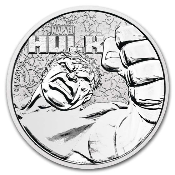 2019 Tuvalu 1 oz Silver $1 Marvel Series Hulk BU 2019 Tuvalu 1 oz Silver $1 Marvel Series Hulk BU