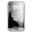 2019 Tuvalu 1 oz Silver 40th Anniv Alien Rectangle Coin