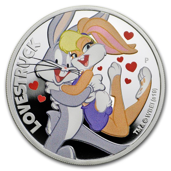 2019 Tuvalu 1 oz Silver Looney Tunes Lovestruck Proof 2019 Tuvalu 1 oz Silver Looney Tunes Lovestruck Proof