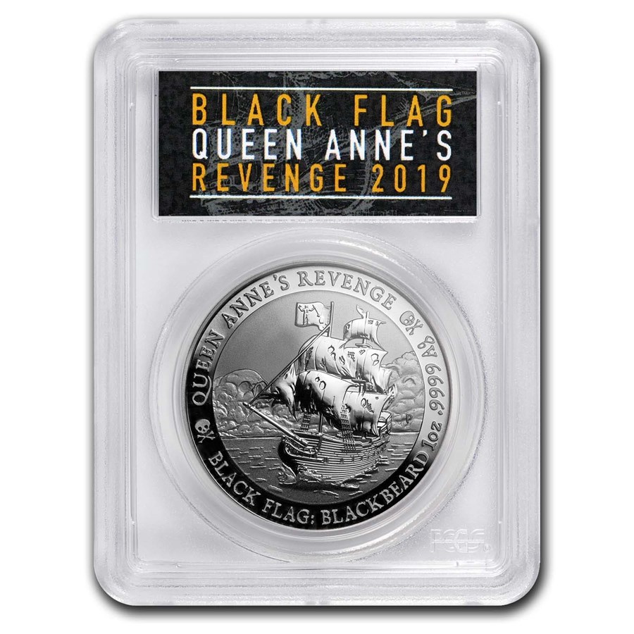 2019 Tuvalu 1 oz Silver Queen Anne's Revenge MS-70 PCGS (FS)