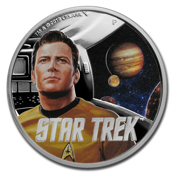 2019 Tuvalu 1 oz Silver Star Trek The Original Series Kirk Proof 2019 Tuvalu 1 oz Silver Star Trek The Original Series Kirk Proof