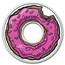 2019 Tuvalu 1 oz Silver The Simpsons: Colorized Donut Proof