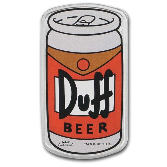 2019 Tuvalu 1 oz Silver The Simpsons: Duff Beer Proof 2019 Tuvalu 1 oz Silver The Simpsons: Duff Beer Proof
