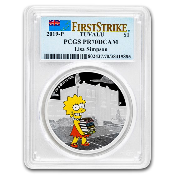 2019 Tuvalu 1 oz Silver The Simpsons: Lisa PR-70 PCGS (FS) 2019 Tuvalu 1 oz Silver The Simpsons: Lisa PR-70 PCGS (FS)
