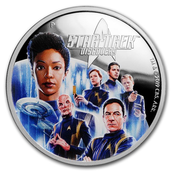 2019 Tuvalu 2 oz Silver Star Trek Discovery Proof 2019 Tuvalu 2 oz Silver Star Trek Discovery Proof