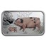 2019 Tuvalu 4-Coin 1 oz Silver Lunar Pig Proof Set (Rectangle)