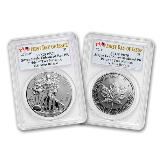 2019 U.S. Mint Pride of Two Nations 2-Coin Set PR-70 PCGS (FD) 2019 U.S. Mint Pride of Two Nations 2-Coin Set PR-70 PCGS (FD)