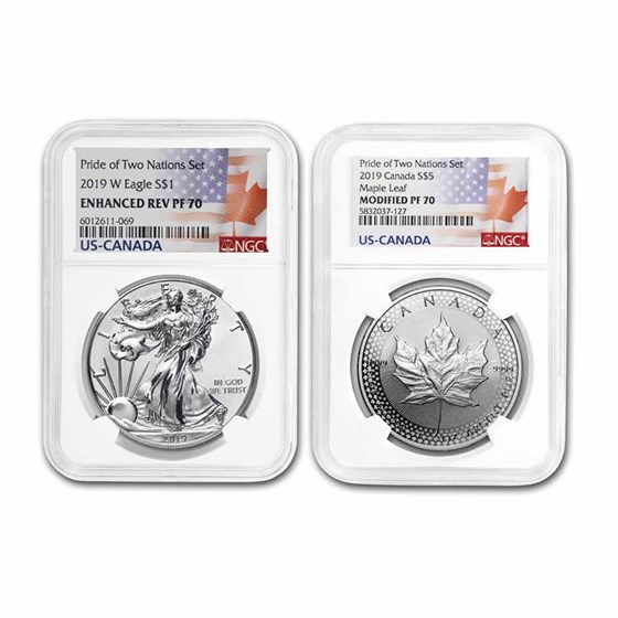 2019 US Mint - Pride of Two Nations 2-Coin Set PF-70 NGC 2019 US Mint - Pride of Two Nations 2-Coin Set PF-70 NGC