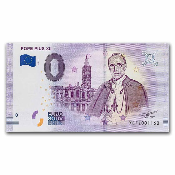 2019 Vatican City Pope Pius XII 0 Euro Souvenir Banknote Unc 2019 Vatican City Pope Pius XII 0 Euro Souvenir Banknote Unc