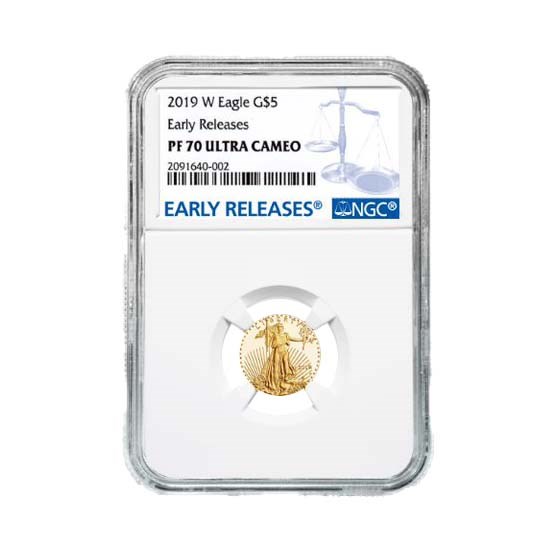 2019-W 1/10 oz Proof Gold American Eagle PF-70 NGC (ER) 2019-W 1/10 oz Proof Gold American Eagle PF-70 NGC (ER)