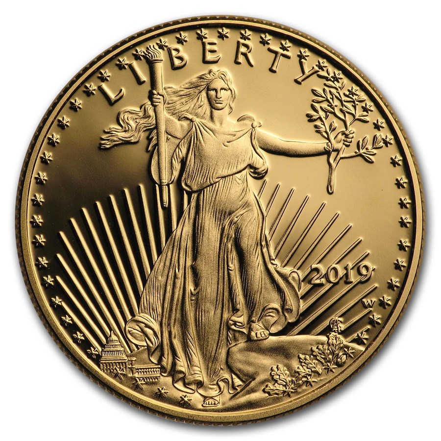 2019-W 1/2 oz Proof American Gold Eagle (w/Box & COA)