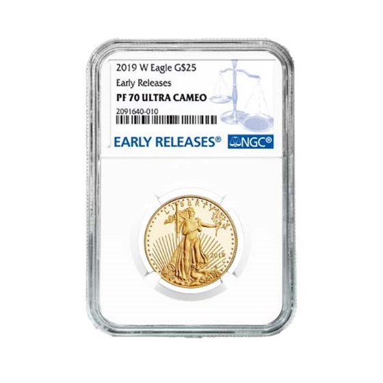 2019-W 1/2 oz Proof Gold American Eagle PF-70 NGC (ER) 2019-W 1/2 oz Proof Gold American Eagle PF-70 NGC (ER)