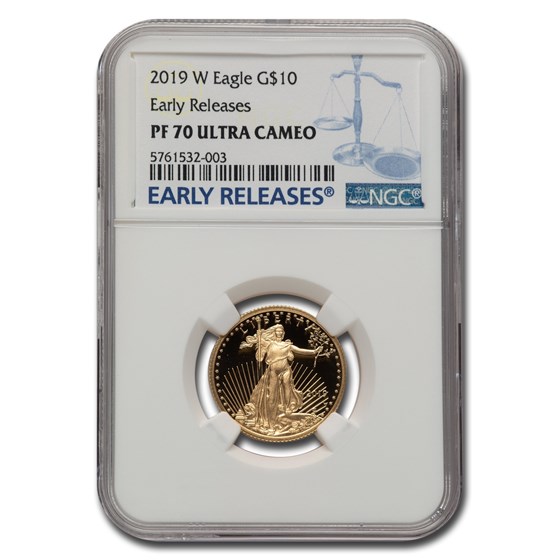 2019-W 1/4 oz Proof Gold American Eagle PF-70 NGC (ER) 2019-W 1/4 oz Proof Gold American Eagle PF-70 NGC (ER)