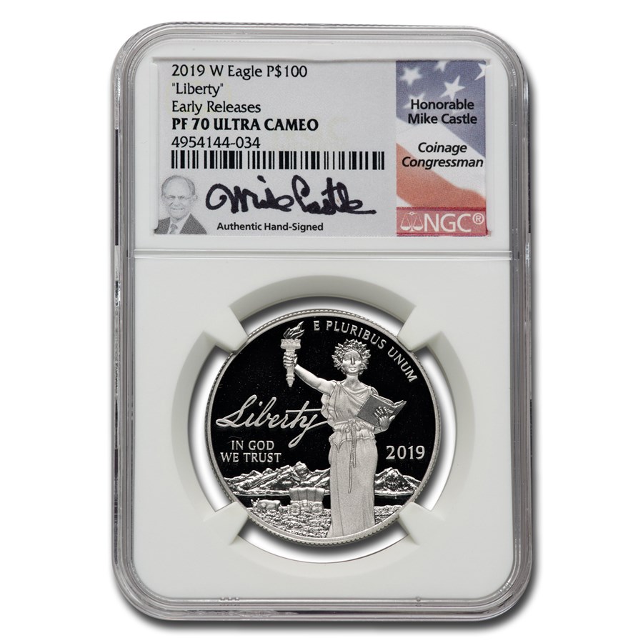 2019-W 1 oz Proof American Platinum Eagle PF-70 NGC (ER, Castle)
