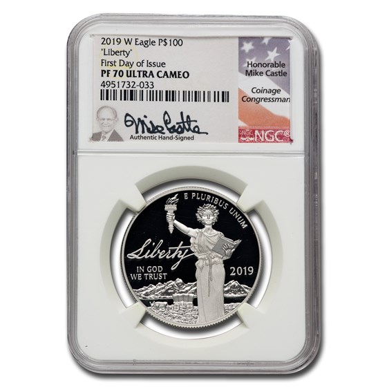 2019-W 1 oz Proof American Platinum Eagle PF-70 NGC (FDI, Castle) 2019-W 1 oz Proof American Platinum Eagle PF-70 NGC (FDI, Castle)