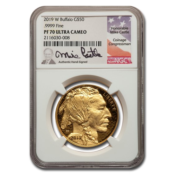 2019-W 1 oz Proof Gold Buffalo PF-70 NGC (Castle) 2019-W 1 oz Proof Gold Buffalo PF-70 NGC (Castle)