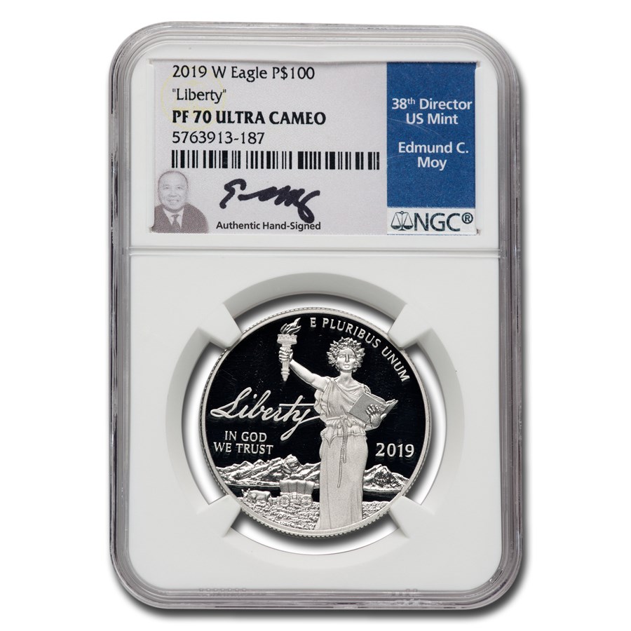 2019-W 1 oz Proof Platinum Eagle PF-70 NGC (Edmund C. Moy Signed)