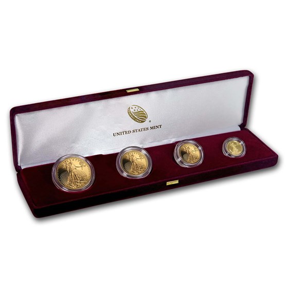 2019-W 4-Coin Proof American Gold Eagle Set (w/Box & COA)