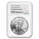 2019-W American Silver Eagle PF-70 NGC (Congratulations Set)