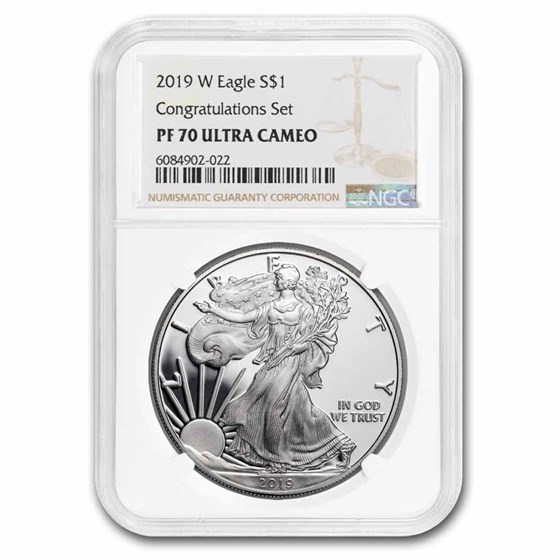 2019-W American Silver Eagle PF-70 NGC (Congratulations Set)
