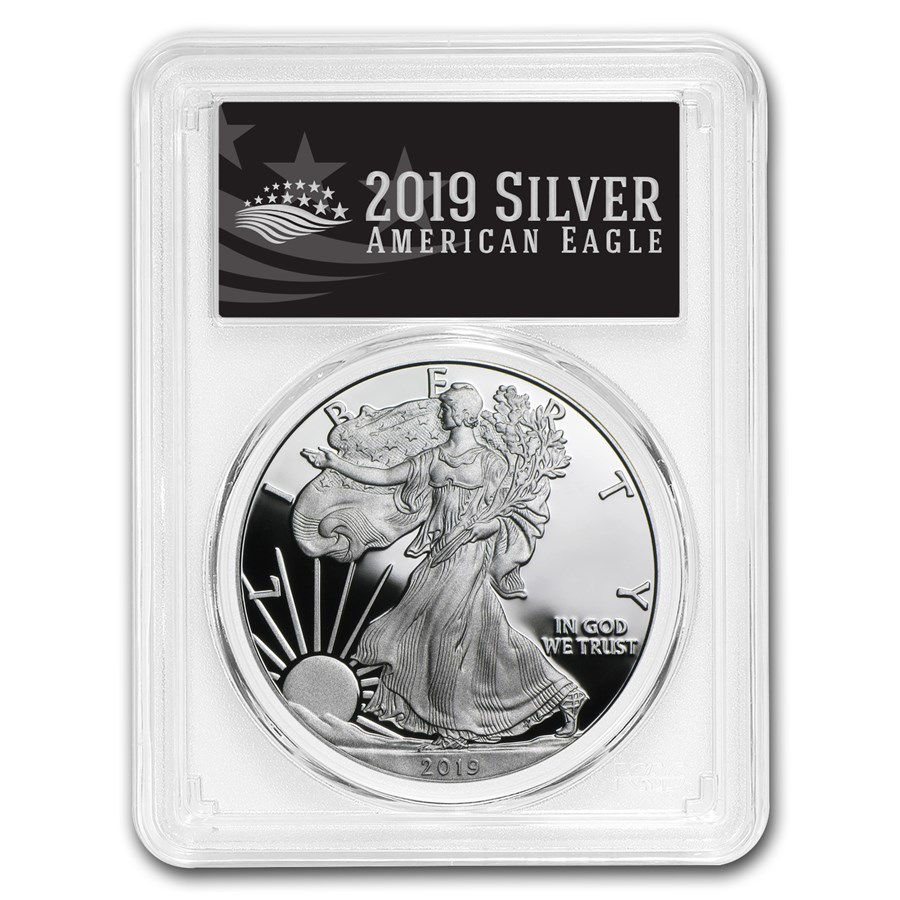 2019-W American Silver Eagle PR-70 PCGS (First Day, Black Label)