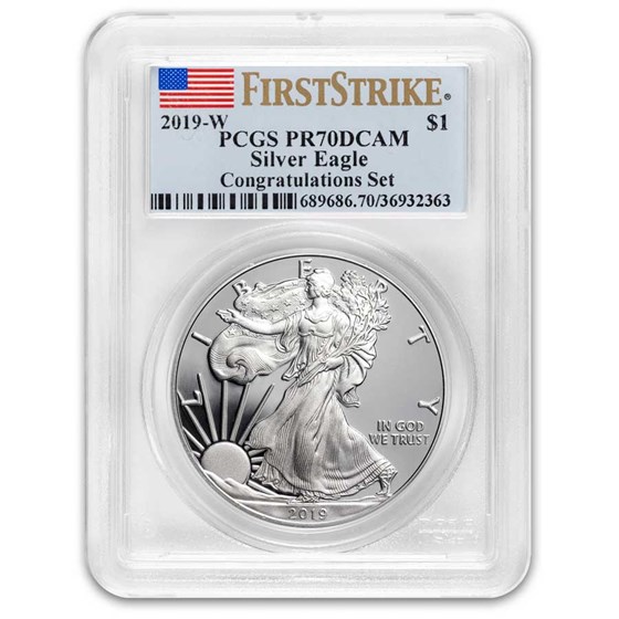 2019-W American Silver Eagle PR-70 PCGS (FirstStrike®) 2019-W American Silver Eagle PR-70 PCGS (FirstStrike®)