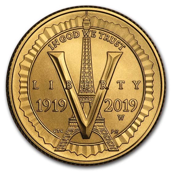 2019-W Gold $5 American Legion BU (w/Box & COA)