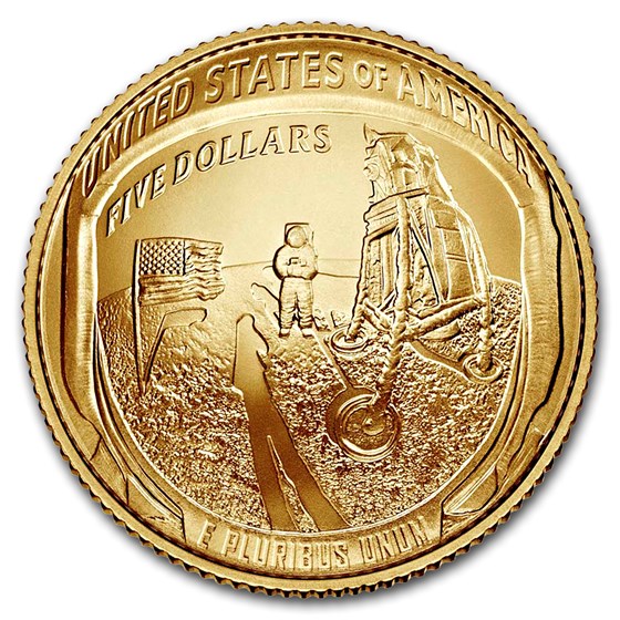 2019-W Gold $5 Apollo 11 50th Anniversary BU (Box & COA) 2019-W Gold $5 Apollo 11 50th Anniversary BU (Box & COA)