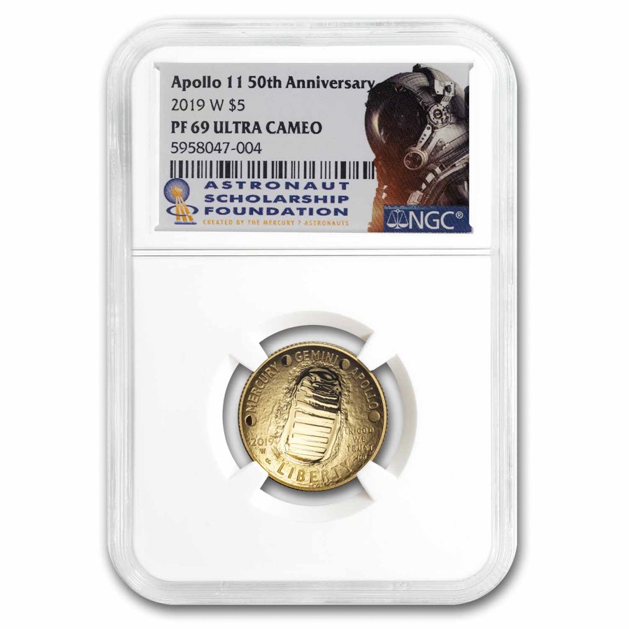 2019-W Gold $5 Apollo 11 50th Anniversary PF-69 NGC