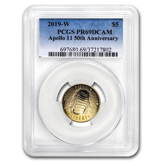 2019-W Gold $5 Apollo 11 50th Anniversary PR-69 PCGS 2019-W Gold $5 Apollo 11 50th Anniversary PR-69 PCGS