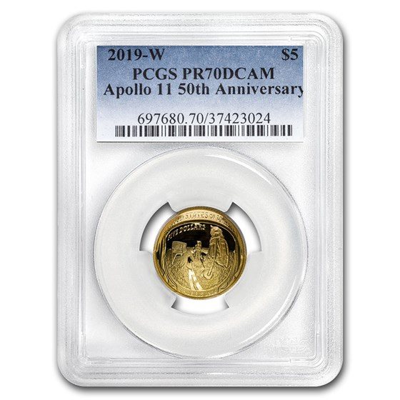 2019-W Gold $5 Apollo 11 50th Anniversary PR-70 PCGS 2019-W Gold $5 Apollo 11 50th Anniversary PR-70 PCGS