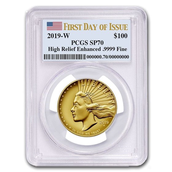 2019-W High Relief American Liberty Gold SP-70 PCGS (First Day) 2019-W High Relief American Liberty Gold SP-70 PCGS (First Day)