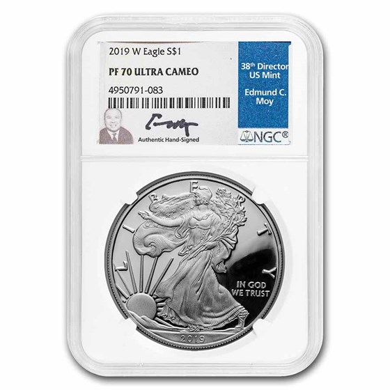2019-W Proof American Silver Eagle PF-70 NGC (Moy Label) 2019-W Proof American Silver Eagle PF-70 NGC (Moy Label)