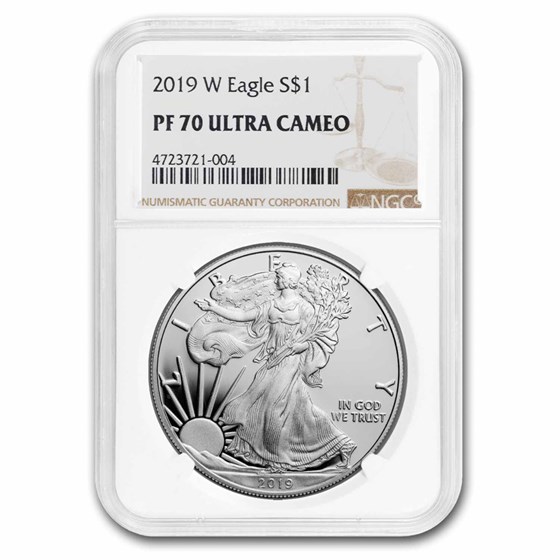 2019-W Proof American Silver Eagle PF-70 NGC 2019-W Proof American Silver Eagle PF-70 NGC